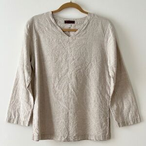 Rawganique 100% Linen Beige V-Neck Top